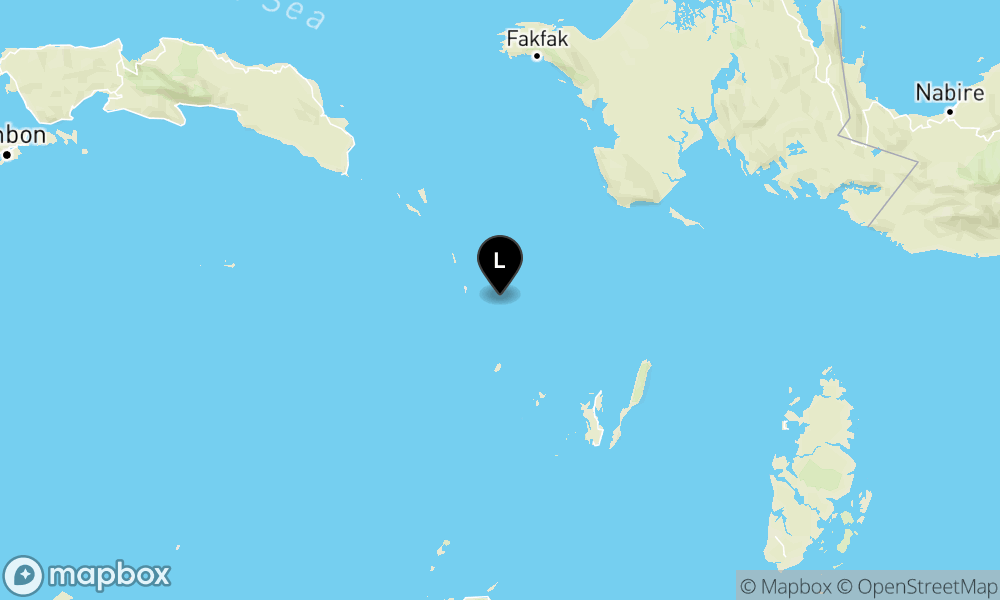 Peta Gempa 121 km BaratLaut TUAL-MALUKU