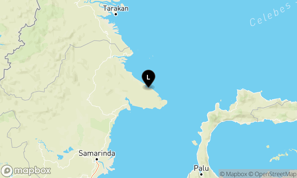 Peta Gempa Pusat gempa berada di darat 147 km tenggara Berau