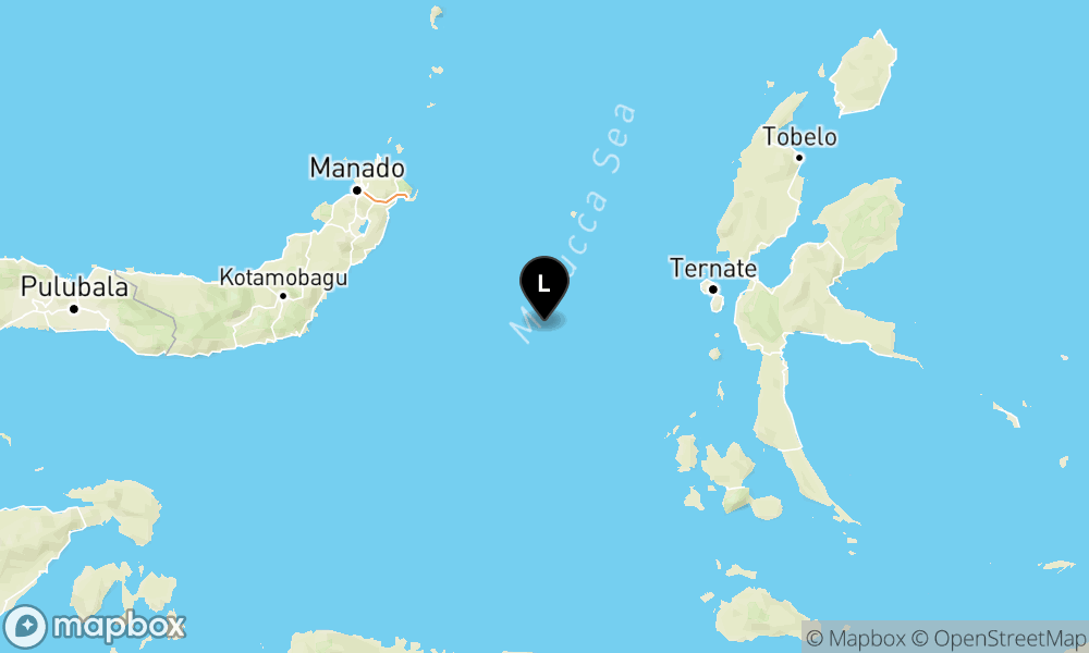Peta Gempa 134 km BaratDaya TERNATE-MALUT