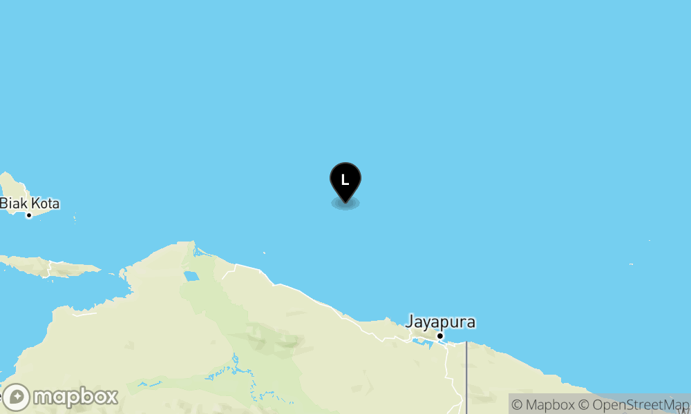 Peta Gempa 130 km TimurLaut SARMI-PAPUA