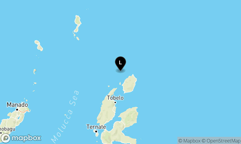 Peta Gempa 74 km BaratLaut DARUBA-MALUT