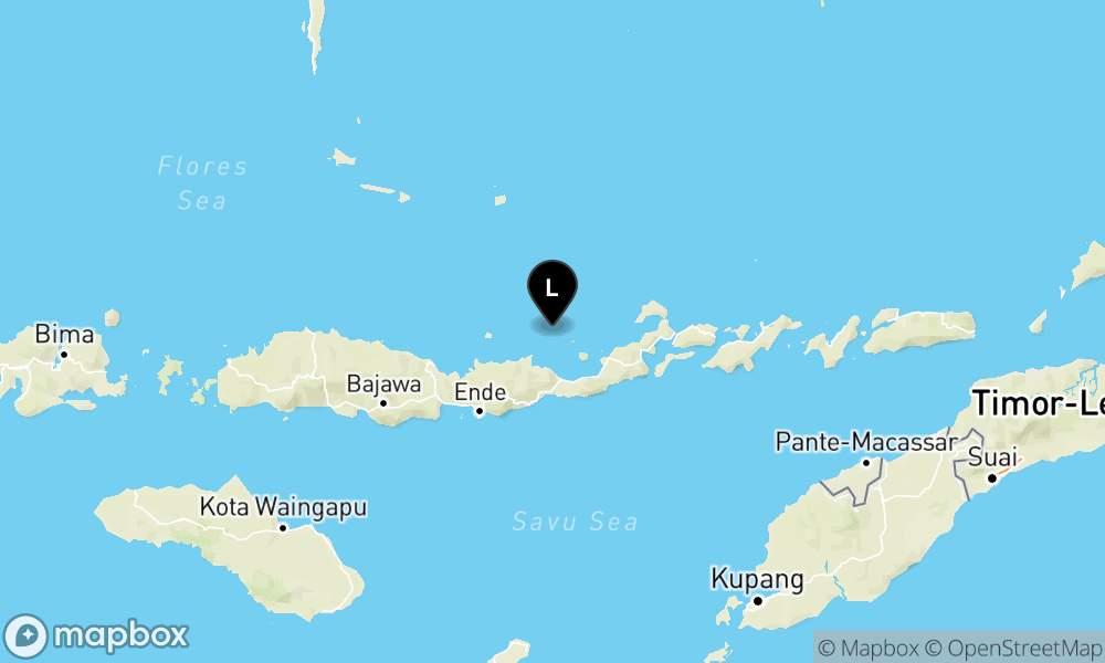 Peta Gempa Pusat gempa berada di laut 37 km barat laut Maumere