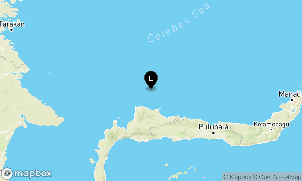Peta Gempa 86 km BaratLaut BUOL-SULTENG