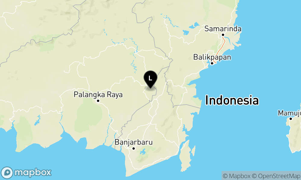 Peta Gempa Pusat gempa berada di darat 12 km TimurLaut Barito Timur