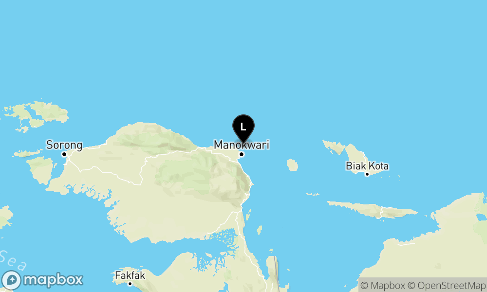 Peta Gempa Pusat gempa berada di laut 19 km timur laut Manokwari