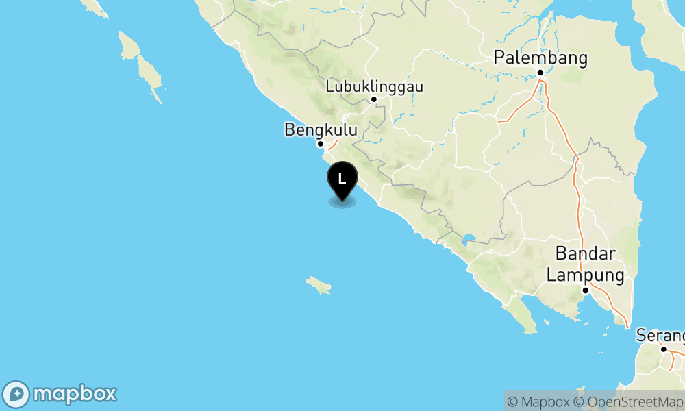 Peta Gempa 45 km BaratDaya BENGKULUSELATAN