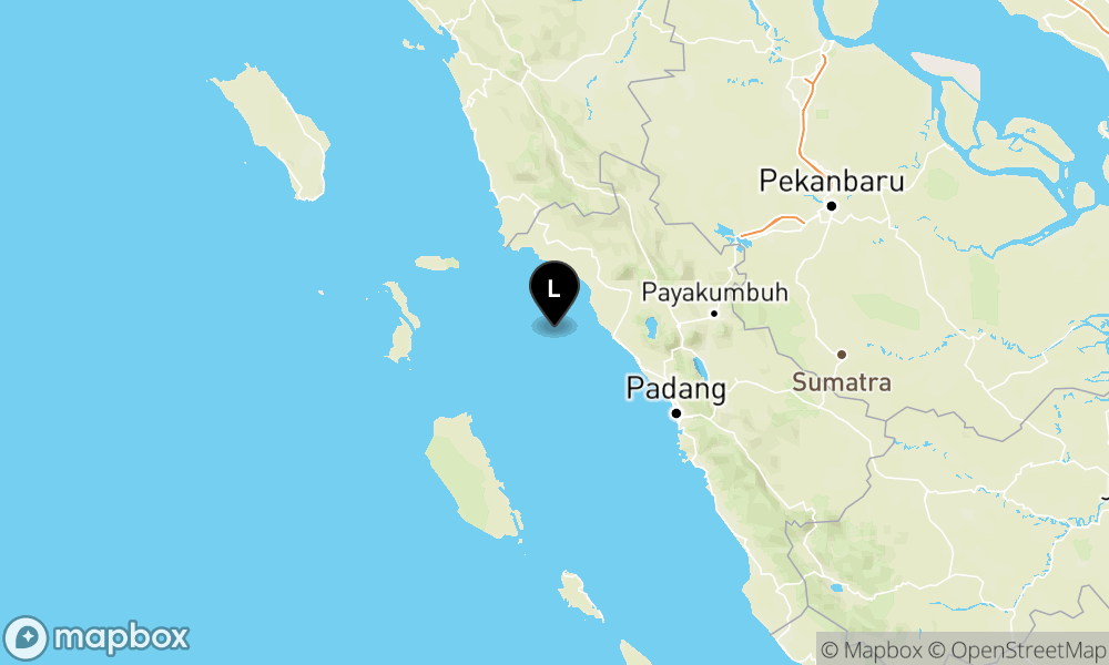 Peta Gempa Pusat gempa berada di laut 57 km barat daya Lubukbasung-Agam