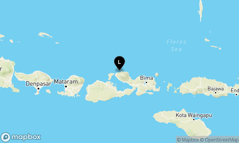 Peta Gempa Pusat gempa berada di laut 64 km timur laut Sumbawa