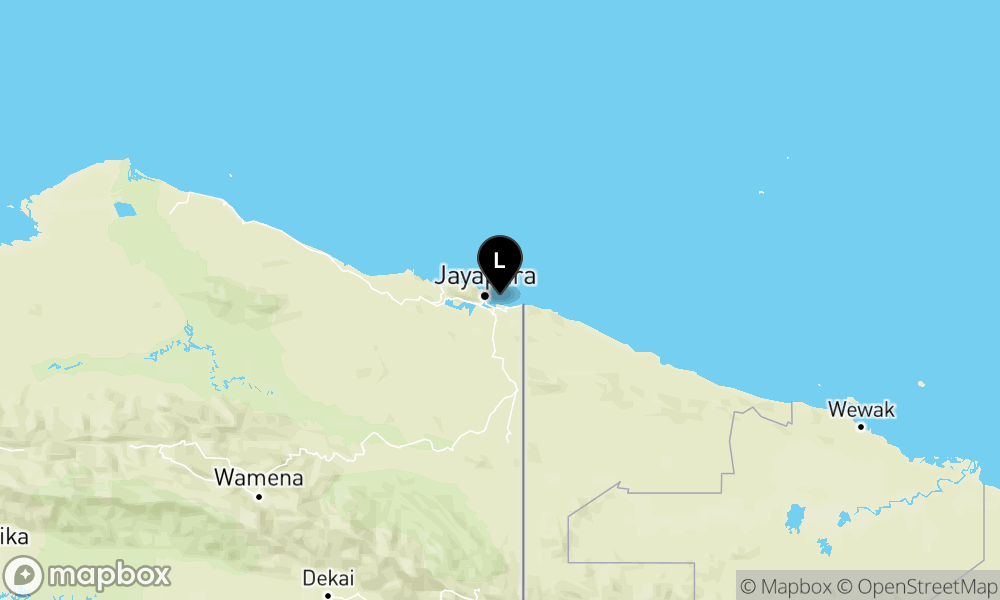 Peta Gempa Pusat gempa berada di laut 14 Km Tenggara Kota Jayapura