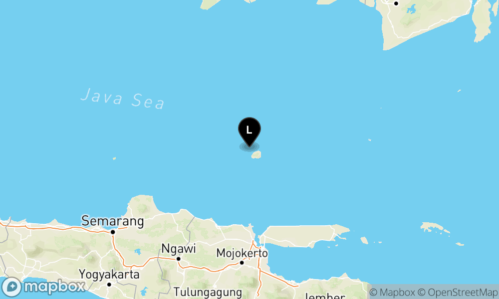Peta Gempa Pusat gempa berada di laut 143 km TimurLaut Tuban