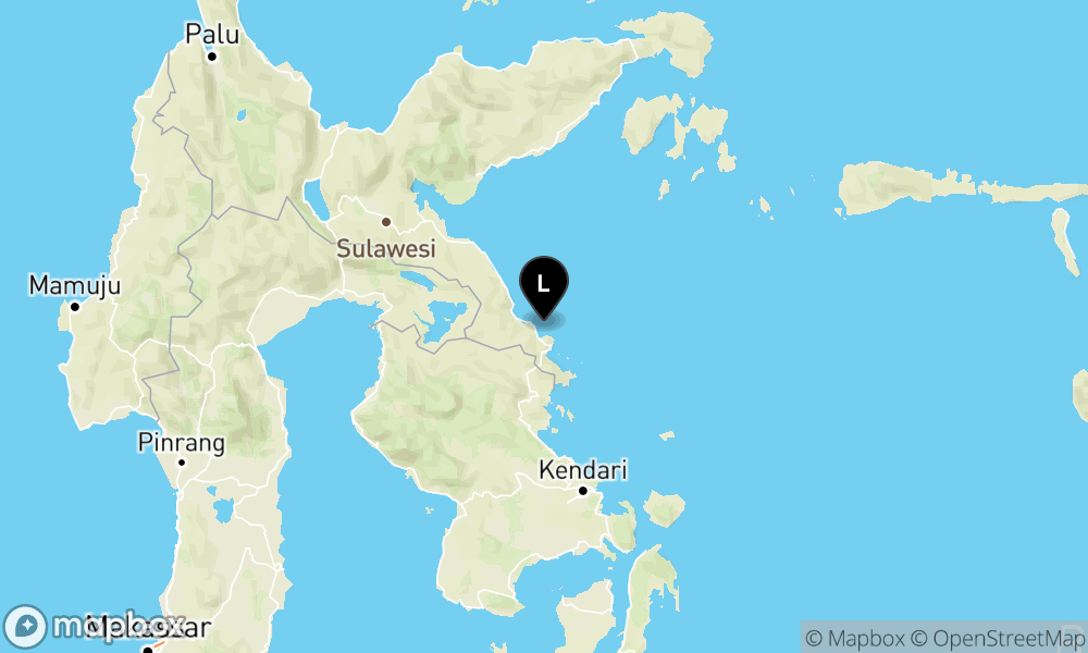 Peta Gempa Pusat gempa berada di laut 39 km tenggara Morowali