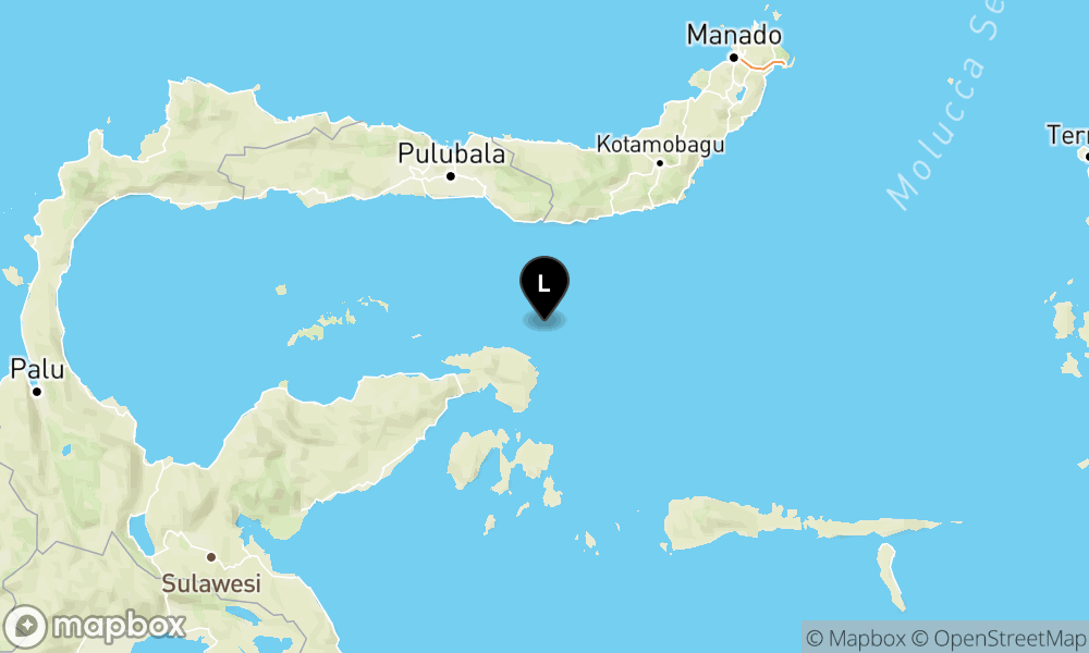 Peta Gempa Pusat gempa berada di darat 51 km utara Kab. Banggai