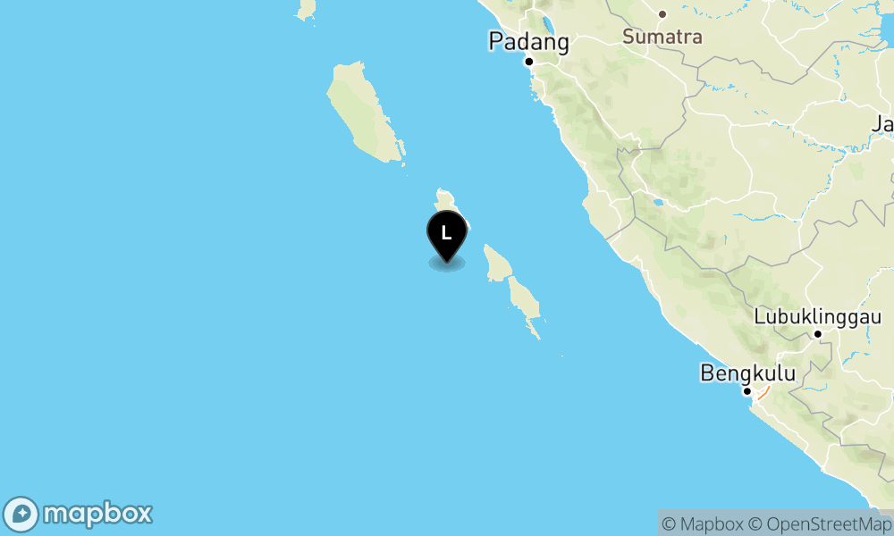 Peta Gempa Pusat gempa berada di laut 47 km barat daya Pulau Pagai Utara-Kep.Mentawai