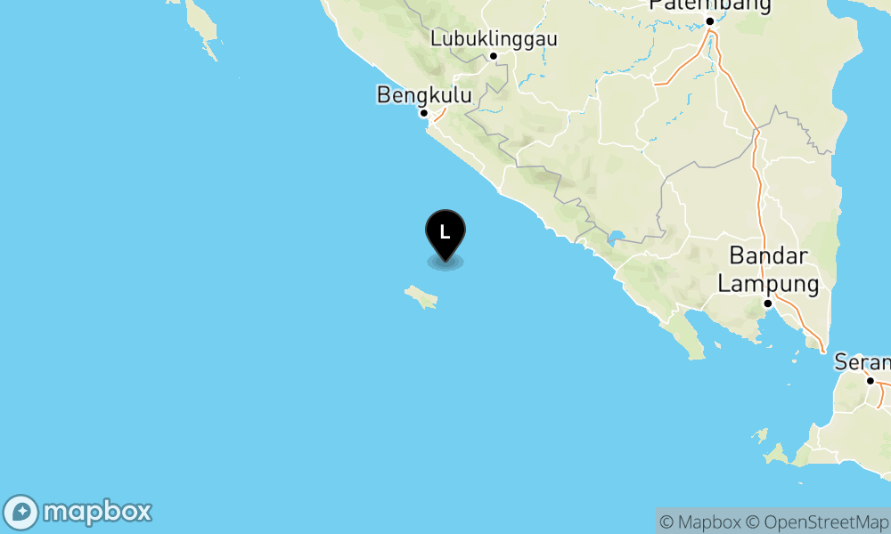 Peta Gempa Pusat gempa berada di laut 31 km timur laut Enggano