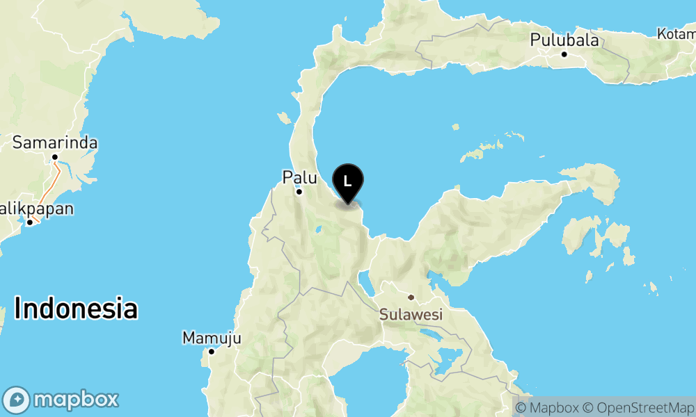 Peta Gempa Pusat gempa berada di darat 51 km barat laut Poso