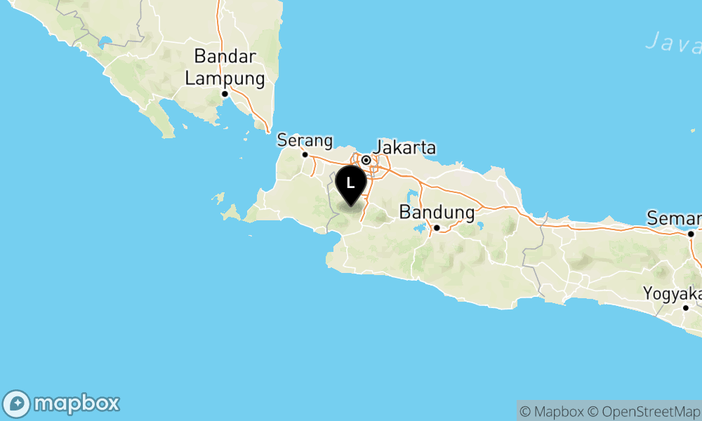 Peta Gempa Pusat gempa berada di darat 21 km barat daya Kota Bogor