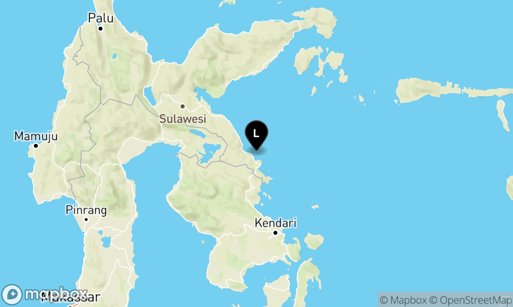 Peta Gempa Pusat gempa berada di laut 37 km tenggara Morowali