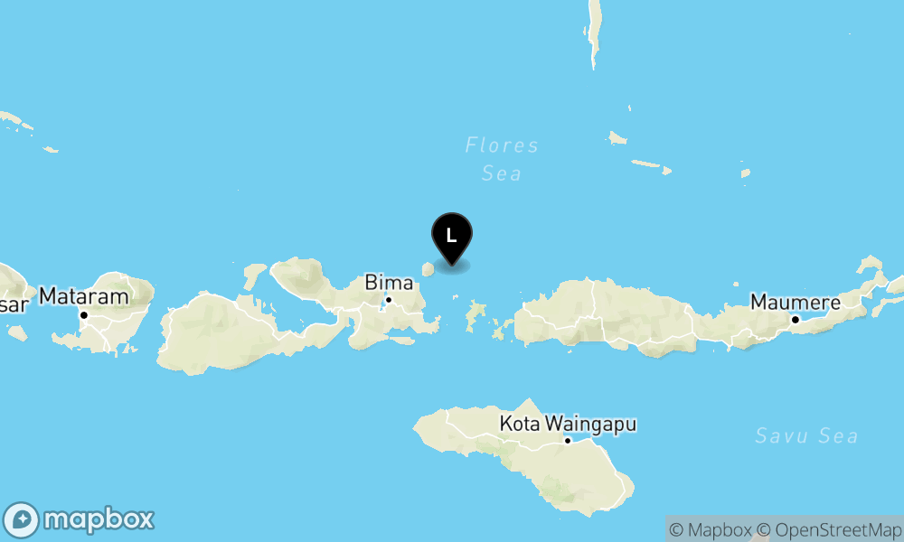 Peta Gempa Pusat gempa berada di laut 64 km timur laut Kota Bima
