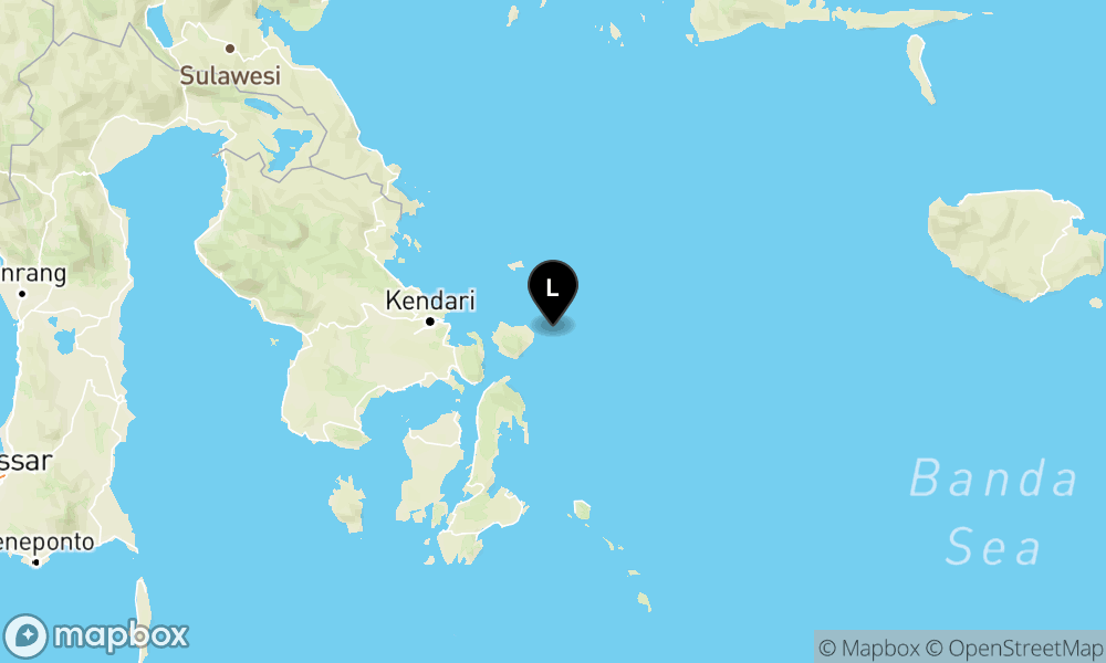 Peta Gempa Pusat gempa berada di laut 19 km Timur Laut Wawonii Timur, Kab. Konawe Kepulauan