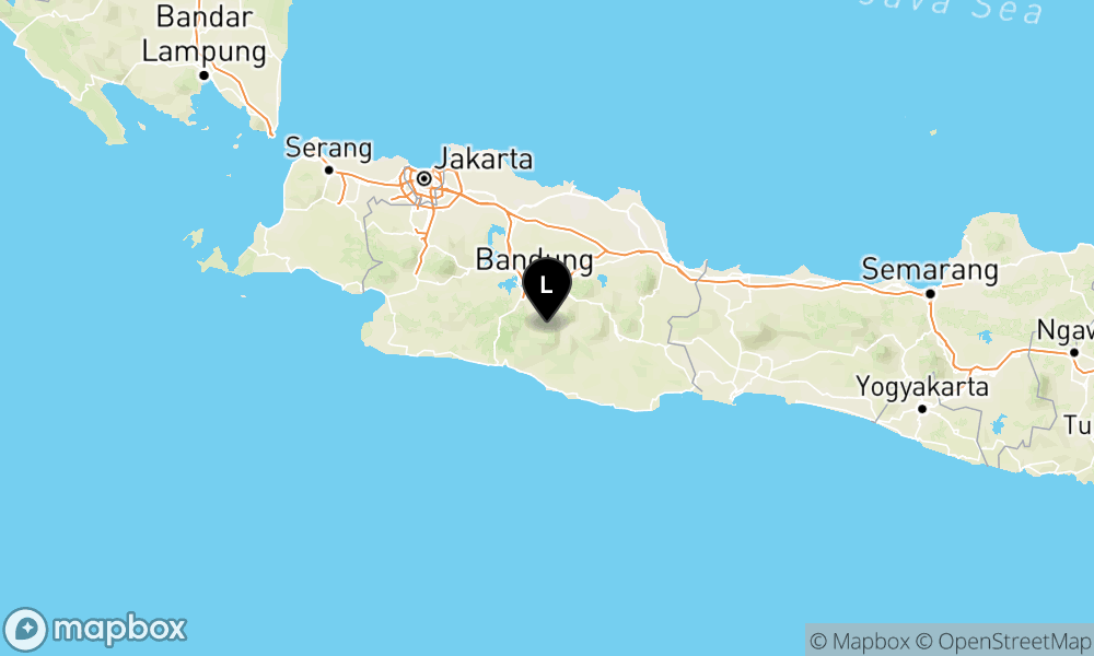Peta Gempa Pusat gempa berada di darat 21 km barat daya Kabupaten Garut