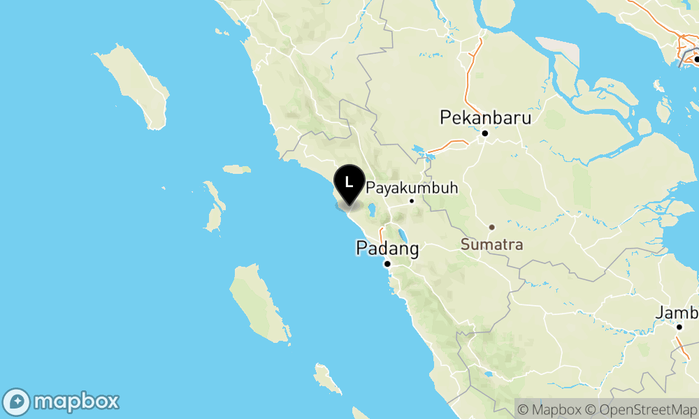 Peta Gempa Pusat gempa berada di darat 10 km barat daya Agam