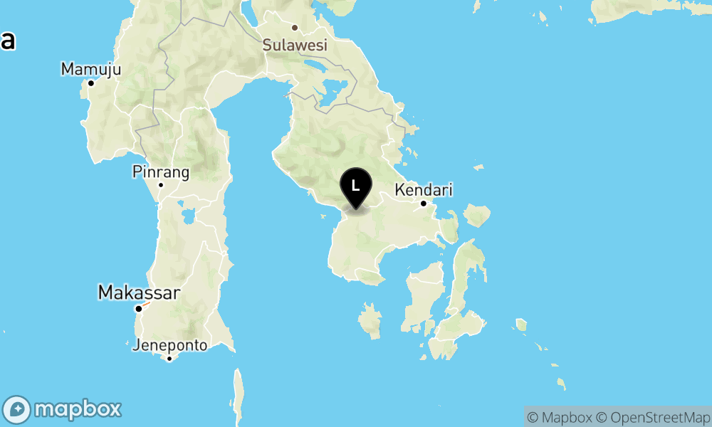 Peta Gempa Pusat gempa berada di darat 8.2 km barat daya Lalolae Kab. Kolaka Timur