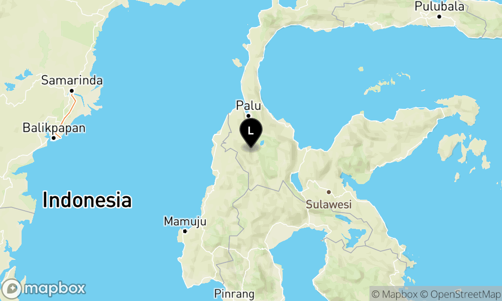 Peta Gempa Pusat gempa berada di darat 9 km barat Kulawi, Kab. Sigi