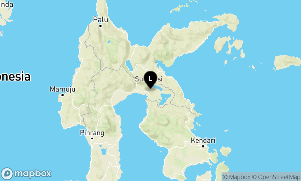 Peta Gempa Pusat gempa berada di darat 2 km barat laut Luwu Timur