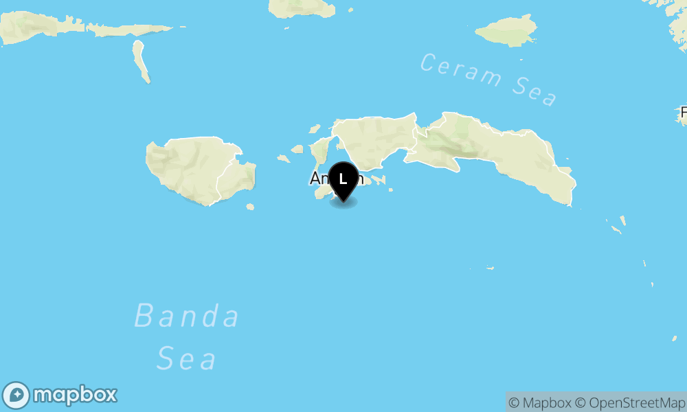 Peta Gempa Pusat gempa berada di laut 19 km tenggara Ambon