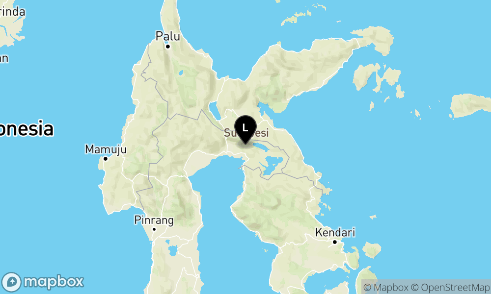 Peta Gempa Pusat gempa berada di darat 13 km barat laut Luwu Timur