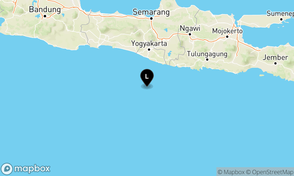 Peta Gempa 96 km BaratDaya GUNUNGKIDUL-DIY