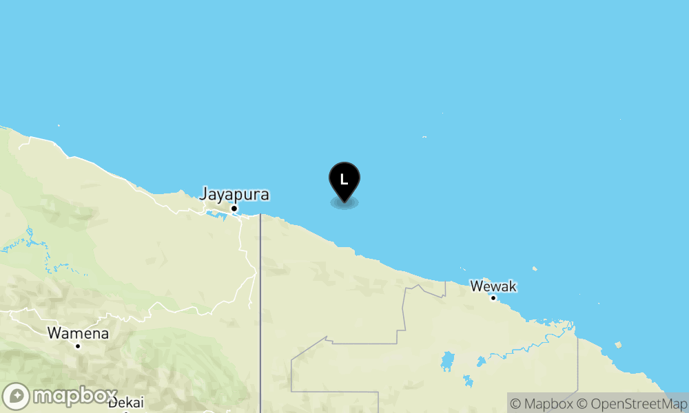 Peta Gempa 142 km TimurLaut JAYAPURA-PAPUA