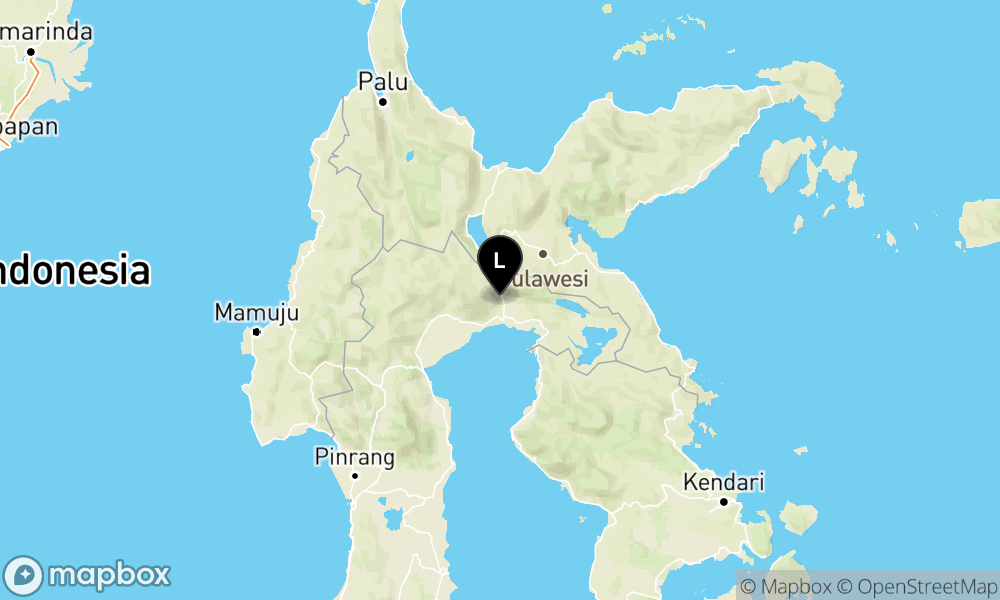 Peta Gempa Pusat gempa berada di darat 46 km barat laut Luwu Timur