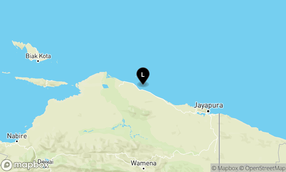 Peta Gempa 20 km Tenggara SARMI-PAPUA