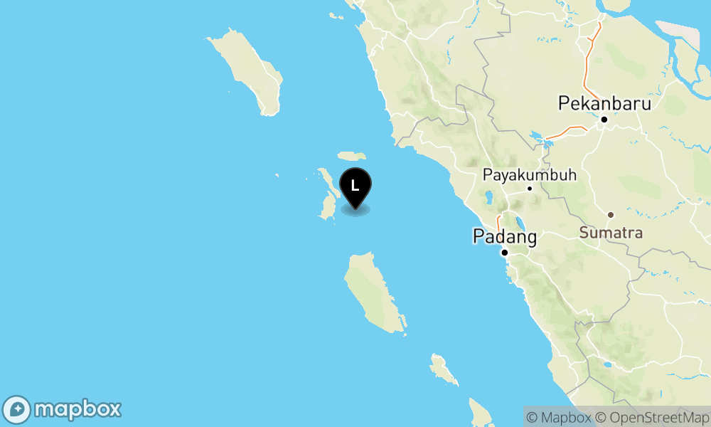 Peta Gempa Pusat gempa berada di laut 139 km barat daya Pasaman Barat
