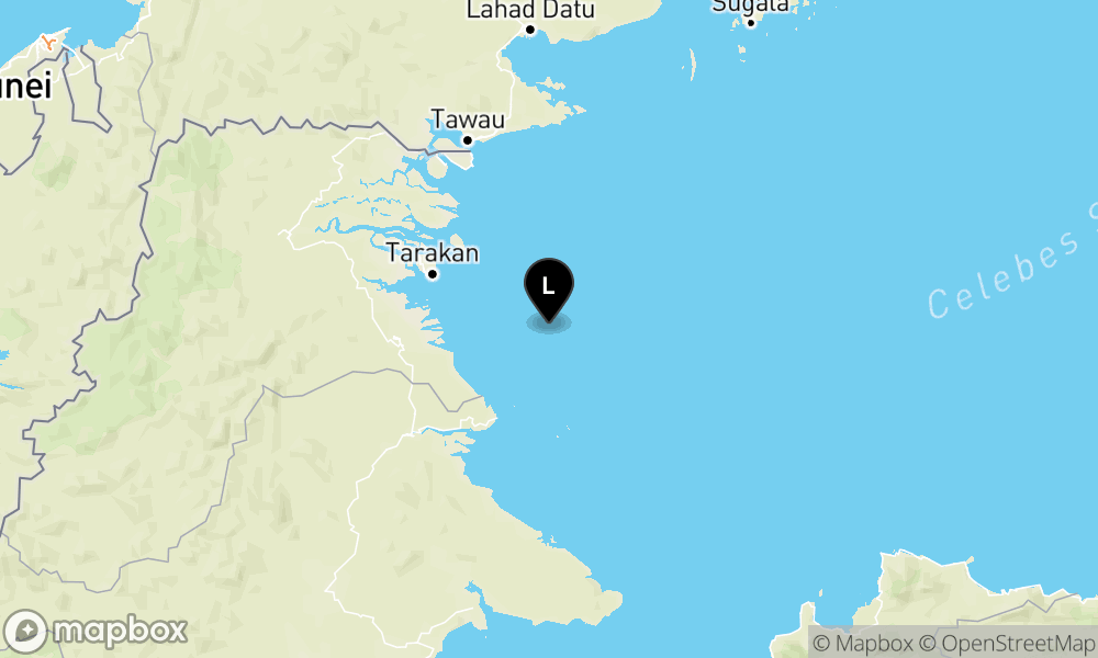 Peta Gempa Pusat gempa berada di laut 107 km Tenggara TARAKAN