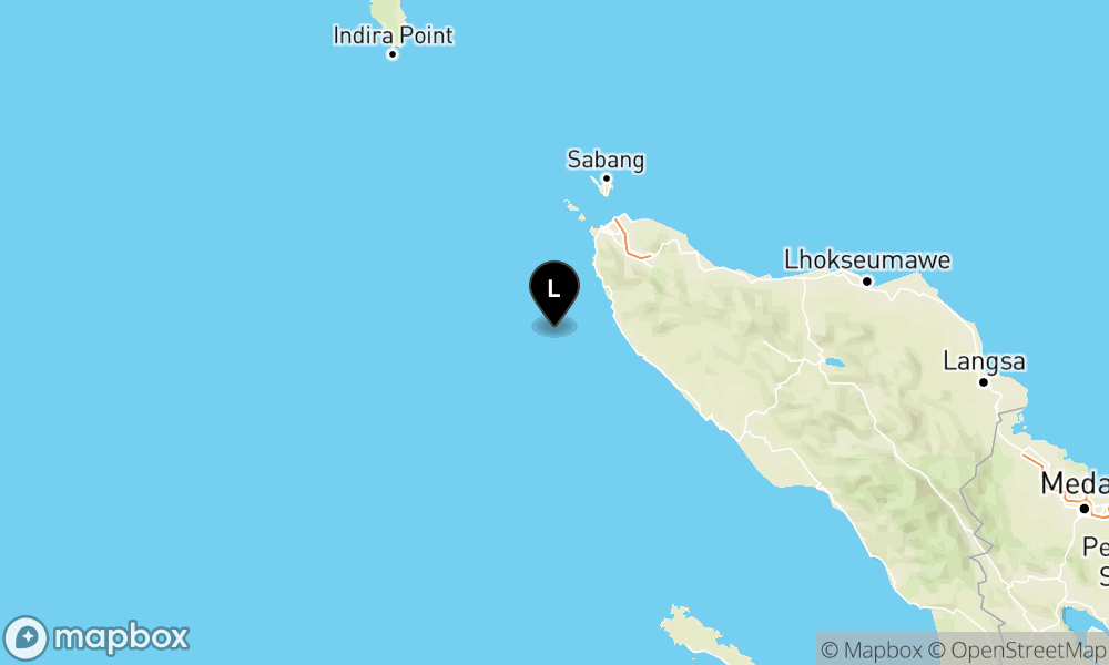 Peta Gempa Pusat gempa berada di laut 71 km barat laut Calang-Aceh Jaya
