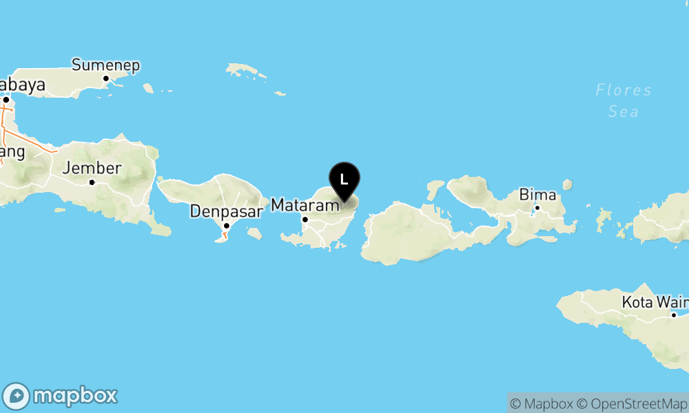 Peta Gempa Pusat gempa berada di darat 23 km timur laut Lombok Timur