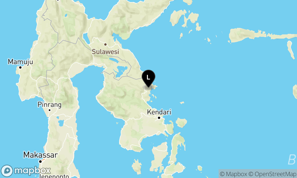 Peta Gempa Pusat gempa berada di darat 1 km barat laut Landawe, Konawe Utara