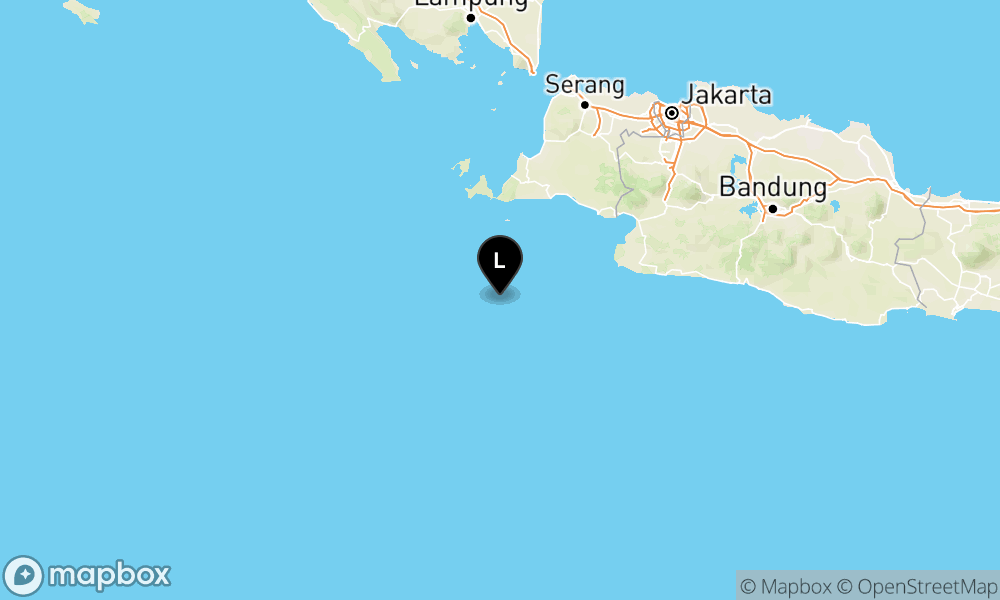 Peta Gempa 97 km BaratDaya MUARABINUANGEUN-BANTEN