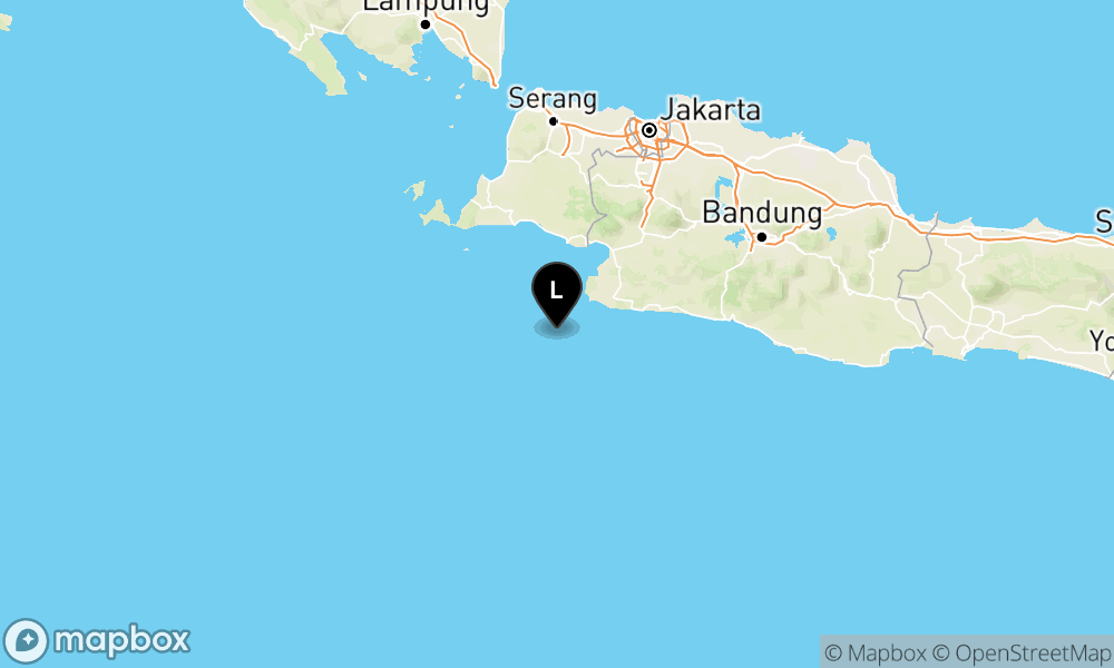 Peta Gempa Pusat gempa berada di laut 73 km Barat Daya Bayah