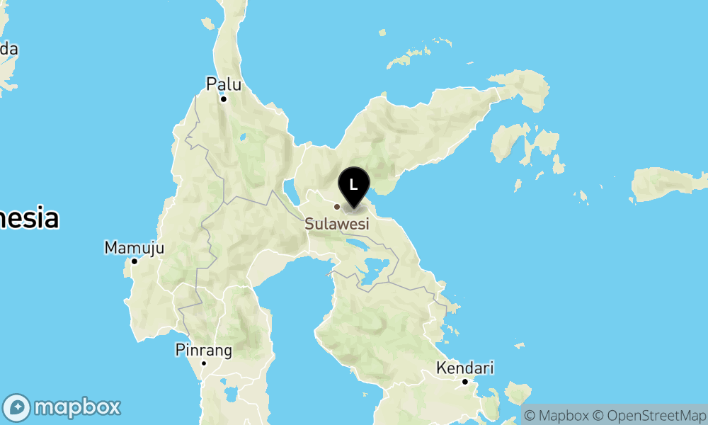 Peta Gempa Pusat gempa berada di darat 51 km timur laut Luwu Timur