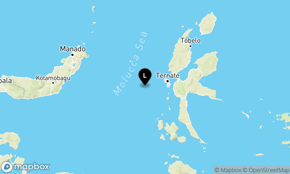 Peta Gempa Pusat gempa berada di laut 67 km baratdaya Ternate