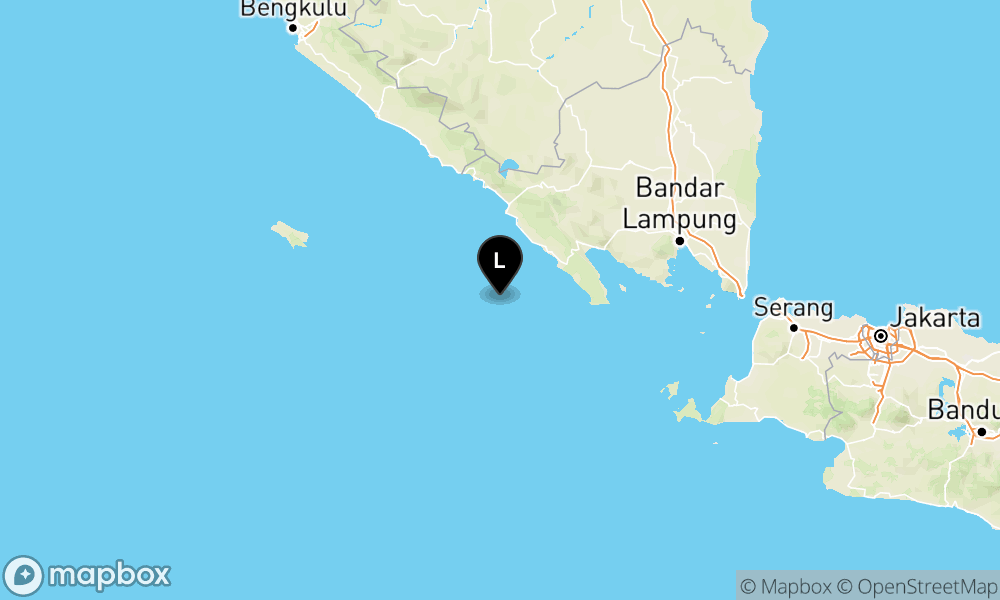Peta Gempa Pusat gempa berada di laut 79 km baratdaya Pesisir Barat