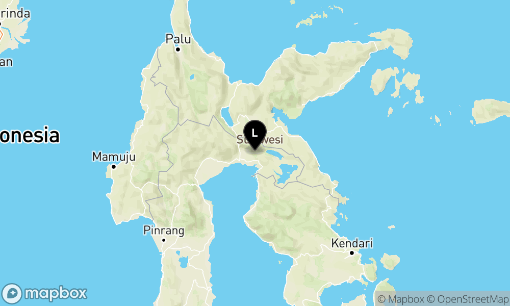 Peta Gempa 19 km BaratLaut LUWUTIMUR-SULSEL