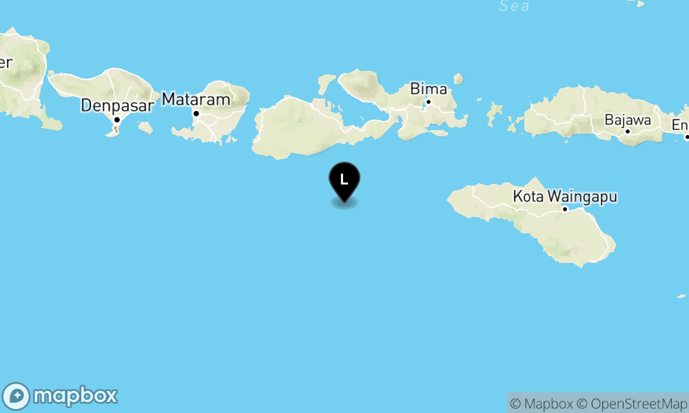 Peta Gempa 131 km Tenggara SUMBAWA-NTB