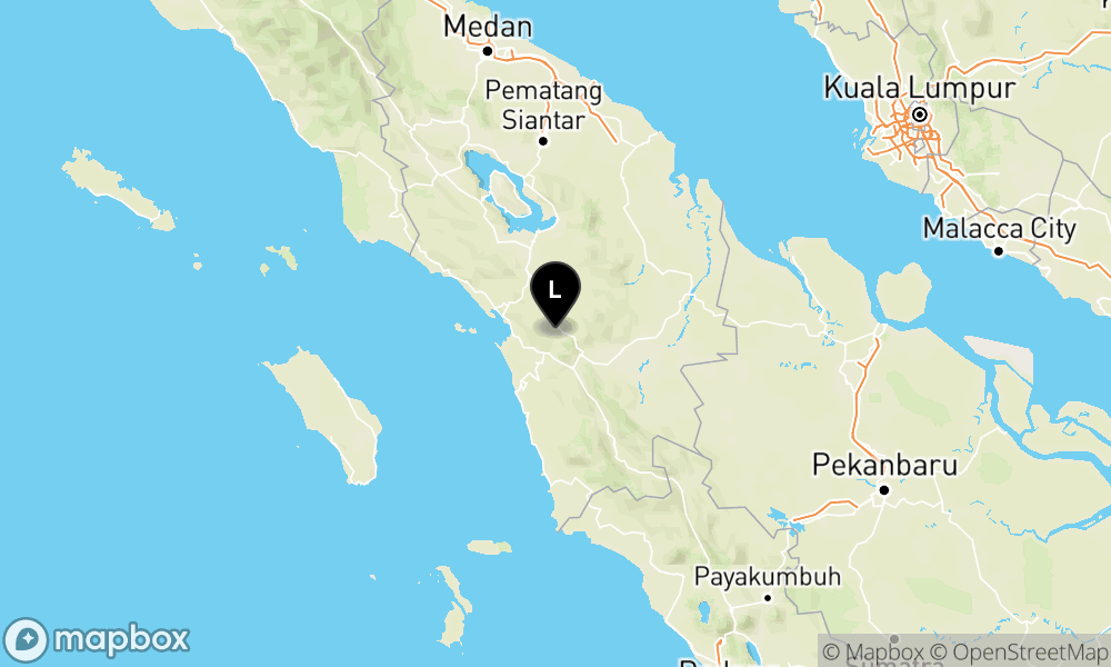 Peta Gempa Pusat gempa berada di darat 14 km barat laut Tapanuli Selatan