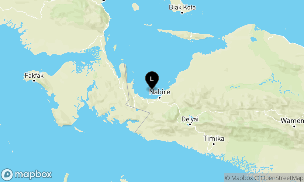 Peta Gempa Pusat gempa berada di Laut 29 km BaratLaut Nabire