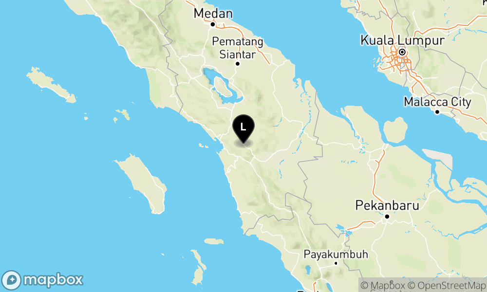 Peta Gempa Pusat gempa berada di darat 14 km barat laut Tapanuli Selatan