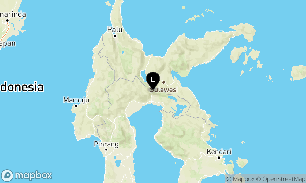 Peta Gempa Pusat gempa berada di darat 47 km barat laut Luwu Timur